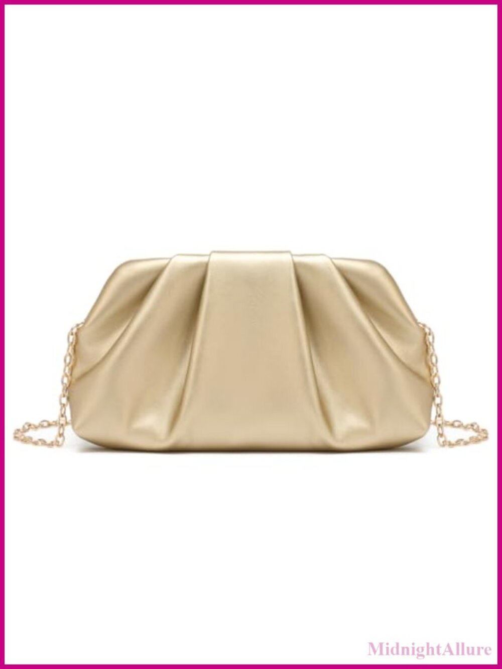 PU Leather Fold Clutch Evening Bag Cloud Shape with Chain